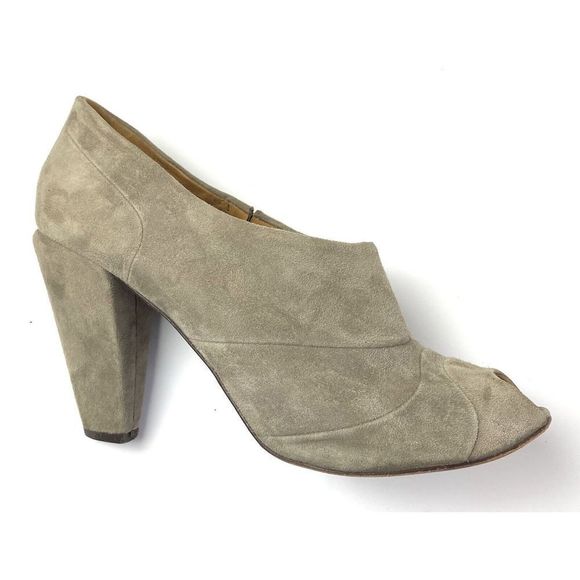 Coclico Womens Gray Suede Bootie Peep‎ Toe Piran Size 39 Made in Spain - Picture 1 of 9